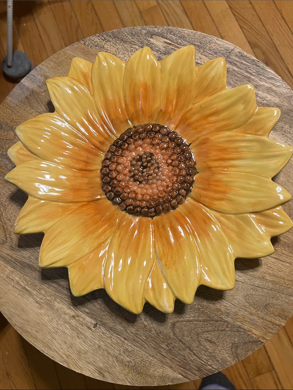 Ceramic Sunflower Decorative Plates Yellow set of four 3 medium I small